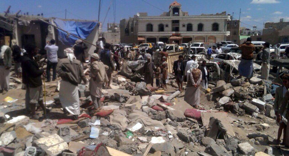 تصویر حمله جنگنده های عربستان سعودی به منازل مسکونی در تعز