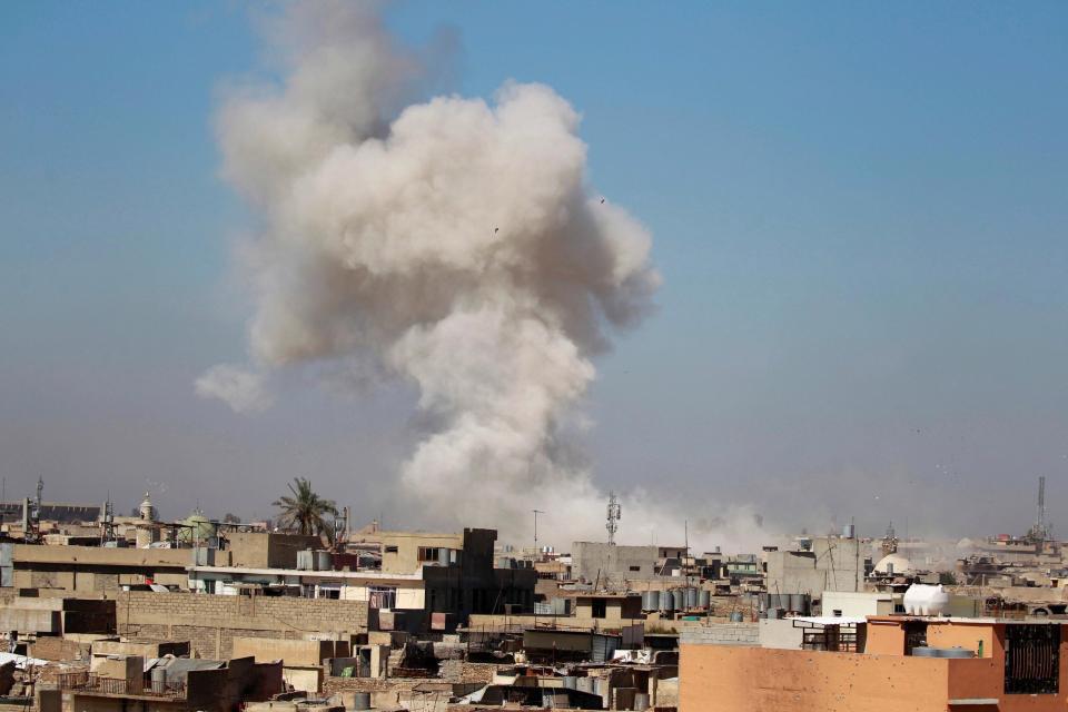 تصویر نهمین بمباران شیمیایی داعش علیه اهالی موصل