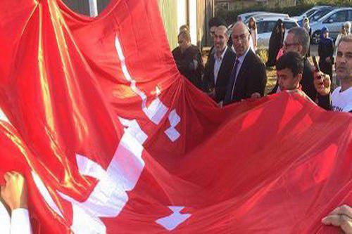 تصویر پرچم حرم حسینی در دانمارک