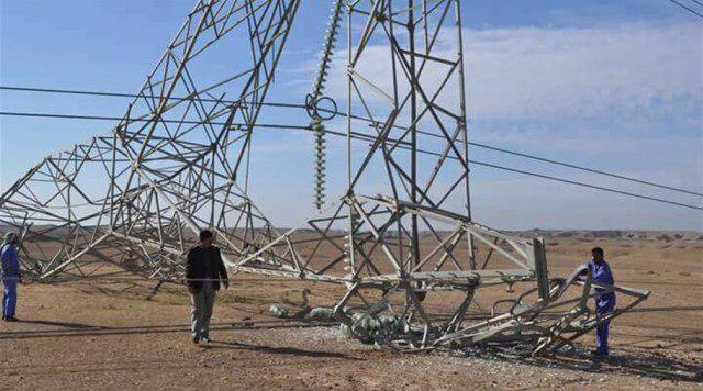 تصویر انفجار ۳ دکل خط انتقال برق ایران به دیاله عراق