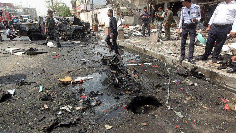 تصویر انفجار در بازاری در بغداد