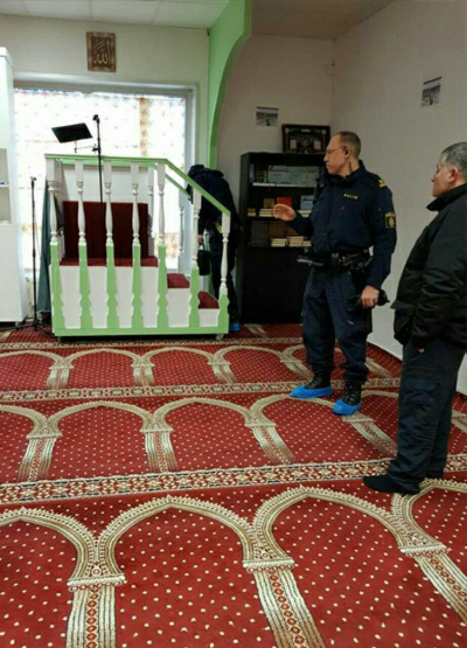 تصویر حمله به یک مسجد در جنوب سوئد