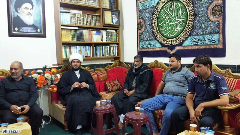 تصویر حضور اعضای مؤسسه نداء الاقصی در دفتر مرکز ارادتمندان مرجعیت در شهر بغداد
