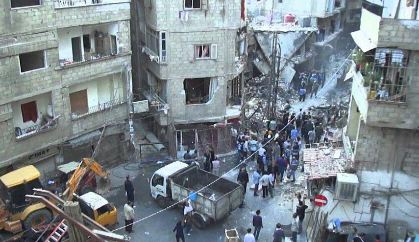 تصویر حمله راکتی سنی های تندرو به دمشق