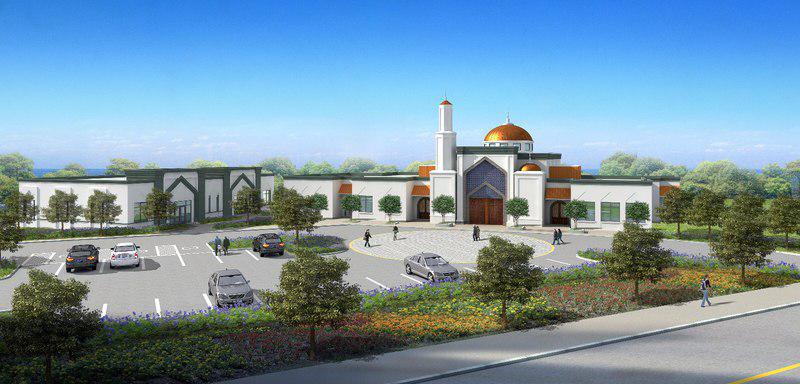 تصویر زمین فوتبال متروکه در دالاس به مسجد و مرکز اسلامی تبدیل می‌شود