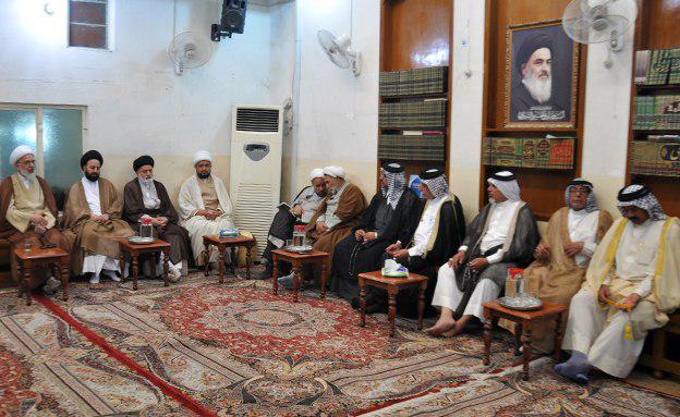 تصویر حضور هیئت های عشایری از بغداد و بصره در دفتر مرجعیت