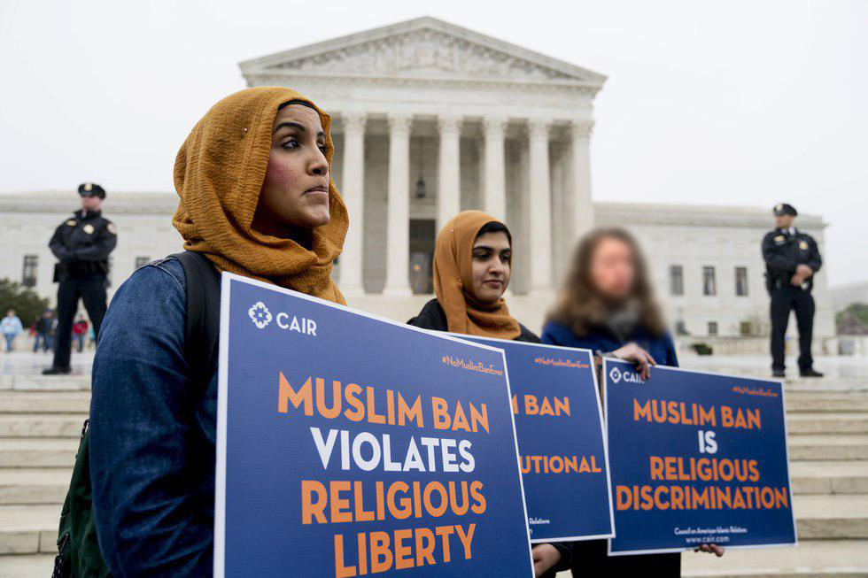 تصویر تظاهرات علیه منع ورود مسلمانان به آمریکا
