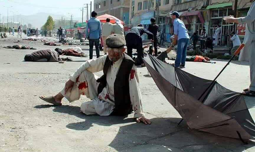 تصویر انفجار تروریستی در نزدیکی نشست علمای افغانستان در کابل؛ این علما حملات انتحاری را حرام اعلام کردند