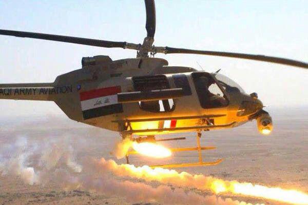 تصویر حمله بالگردهای عراقی به مخفیگاه‌های داعش در دیالی
