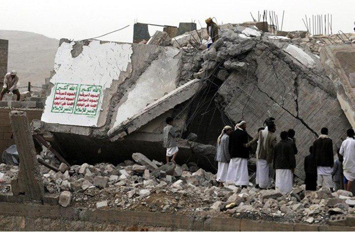 تصویر شهادت ۷ عضو یک خانواده یمنی در حمله جنگنده‌های ائتلاف سعودی