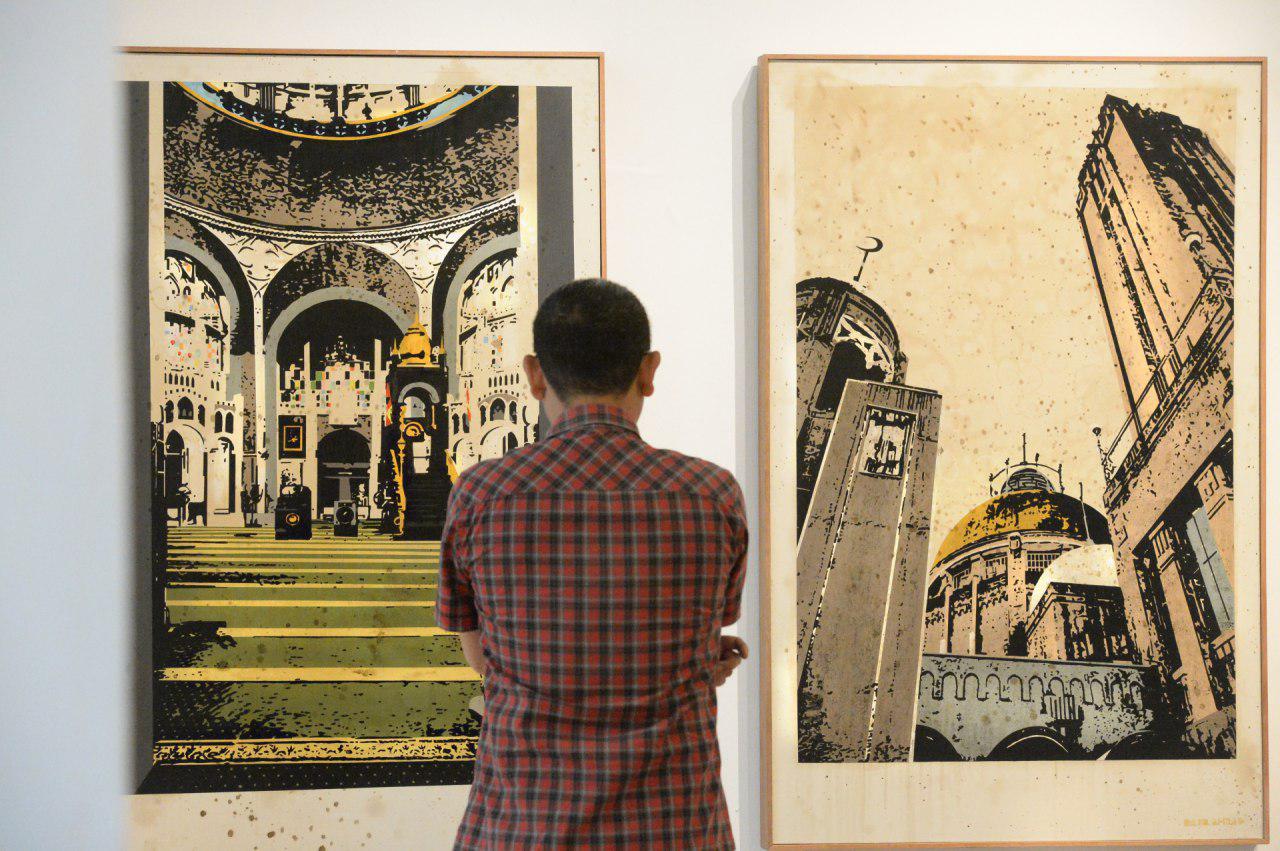 تصویر برپایی نمایشگاه هنری با موضوع مسجد در مالزی