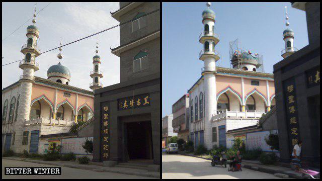 تصویر حذف گسترده نمادهای دینی از مساجد و کلیساهای چین