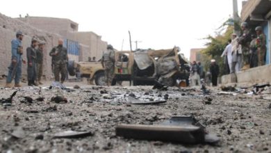 تصویر وقوع حمله انتحاری در غزنی افغانستان