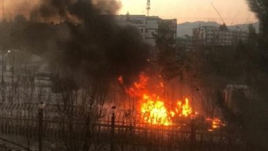 تصویر اصابت 10 راکت به مناطق مختلف شهر کابل
