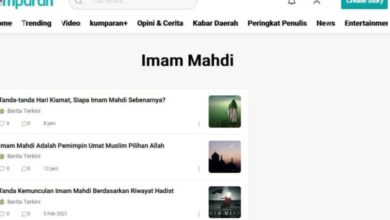 تصویر اختصاص ستونی به موضوع امام زمان عجل الله تعالی فرجه در یک وب سایت اندونزیایی