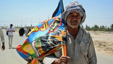 تصویر پیاده روی شیعیان عراق به سمت کربلا
