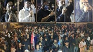 تصویر تظاهرات اعتراضی علیه اهانت تکفیری‌ها به مقدسات شیعی در شهر کراچی