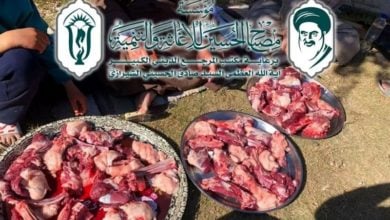 تصویر توزیع گوشت قربانی در میان نیازمندان شهر بغداد ازسوی مؤسسه مصباح الحسین علیه السلام
