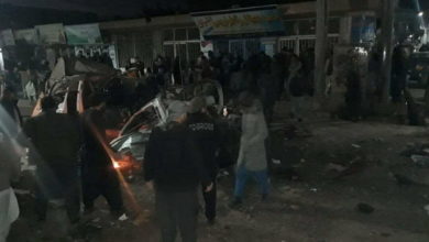 تصویر انفجار شدید در یک خودرو مسافربری در منطقه شیعه نشین هرات