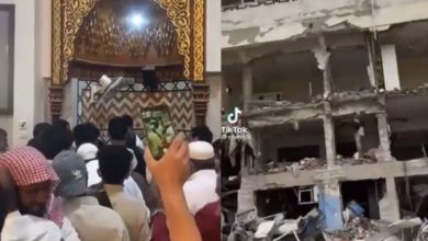 تصویر تخریب یک مسجد و تبدیل آن به سالن اپرا در عربستان سعودی