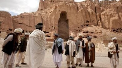 تصویر احتمال منفجر کردن بقایای مجسمه‌های تخریب شده بودا در افغانستان