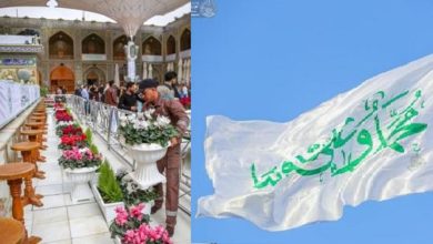 تصویر گل آرایی و تزئین آستان مقدس علوی به مناسبت میلاد حضرت علی علیه السلام