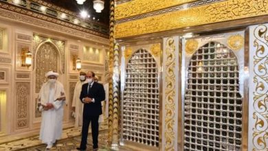 تصویر پایان بازسازی و افتتاح رسمی مسجد امام حسین علیه السلام در قاهره با حضور رئیس جمهوری مصر