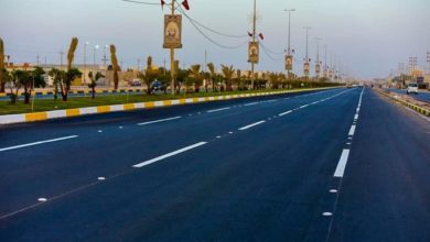 تصویر بازسازی و توسعه جاده طریق الحسین، یکی از دهها مسیر پیاده‌رویی اربعین حسینی
