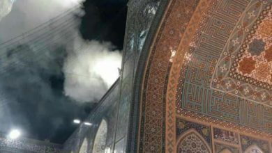 تصویر وقوع آتش سوزی در حرم امام رضا علیه السلام