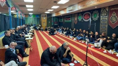 تصویر برگزاری عزاداری حسینی در مرکز جهانی آیت الله العظمی شیرازی در مونترال کانادا