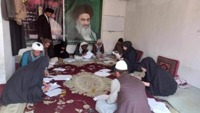 تصویر برگزاری مسابقه کتابخوانی عاشورا و عاشورائیان در شهر بامیان افغانستان