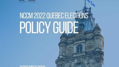 تصویر ارائه راهنمای سیاست انتخابات کبک 2022 توسط شورای ملی مسلمانان کانادا (NCCM)