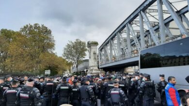 تصویر تظاهرات علیه لایحه جدید دولت فرانسه در مورد مهاجرت