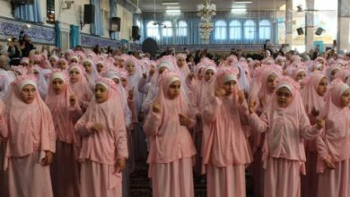 تصویر برگزاری مراسم جشن تکلیف دختران در حرم حضرت زینب سلام الله علیها