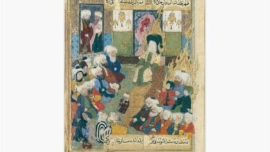 تصویر نمایش تابلوی هنری از مقتل اهل بیت علیهم السلام در موزه نیویورک