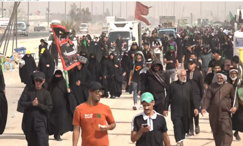 پخش زنده مشایه شهادت رسول خدا به سمت نجف اشرف از شبکه امام حسین علیه السلام