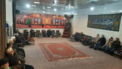 مراسم سوگواری شهادت امام کاظم علیه السلام در دفتر آیت الله العظمی شیرازی در تهران