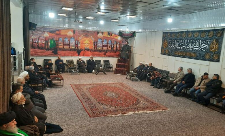 مراسم سوگواری شهادت امام کاظم علیه السلام در دفتر آیت الله العظمی شیرازی در تهران