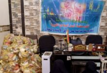 اهدای بسته های معیشتی به خانواده های ایتام و نیازمندان بغداد به مناسبت نیمه شعبان