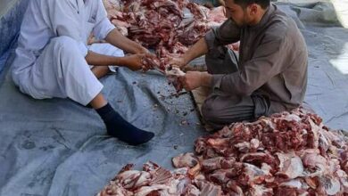 پنجاه و چهارمین مرحله ذبح و توزیع گوشت در مزار شریف افغانستان