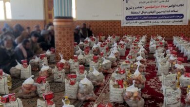 توزیع صدها بسته معیشتی در میان نیازمندان مزار شریف ازسوی دفتر آیت الله العظمی شیرازی