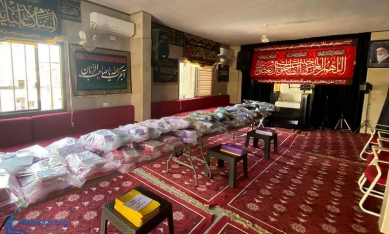 اهدای لوازم التحریر به کودکان نیازمند شهر بیروت لبنان با همکاری حسینیه الامام الحسین بن علی سیدالشهداء علیه السلام