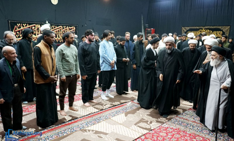 حضور کاروان زیارتی فاطمة المعصومة سلام الله علیها از کشور عراق در بیت آیت الله العظمی شیرازی