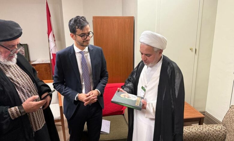 دیدار مسئول مرکز جهانی آیت الله العظمی شیرازی با نمایندگان پارلمان کانادا برای بررسی مشکلات جامعه‌های ایرانی، عراقی و افغانستانی