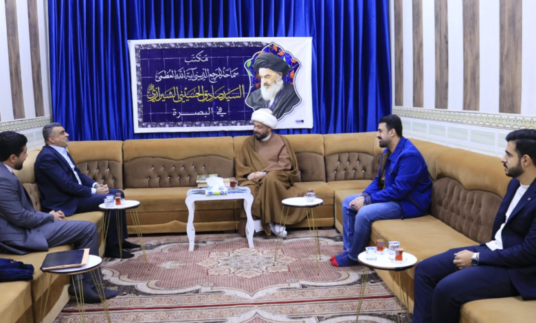 دیدار یکی از نمایندگان مجلس عراق از دفتر آیت الله العظمی سید صادق حسینی شیرازی در بصره