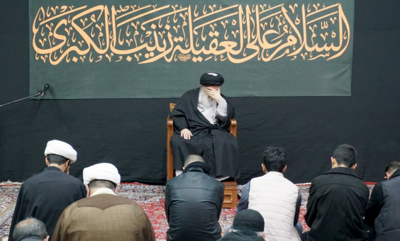بزرگداشت سالروز شهادت حضرت زینب سلاماللهعلیها در بیت آیتالله العظمی شیرازی در قم