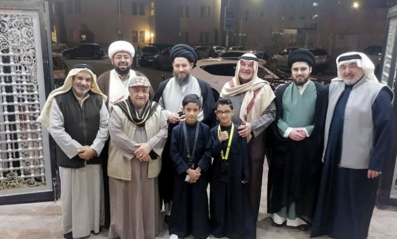 دیدار آیت الله سید احمد شیرازی با اعضا و مسئولان چند حسینیه در کویت