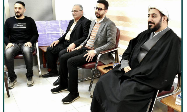 دیدار رئیس مؤسسة مصباح الحسين علیه السلام با مدیر دفتر کمیسیون حقوق بشر در کربلا