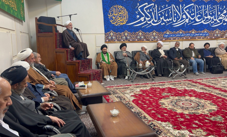 مراسم بزرگداشت نیمه شعبان در دفتر آیتالله العظمی شیرازی در تهران