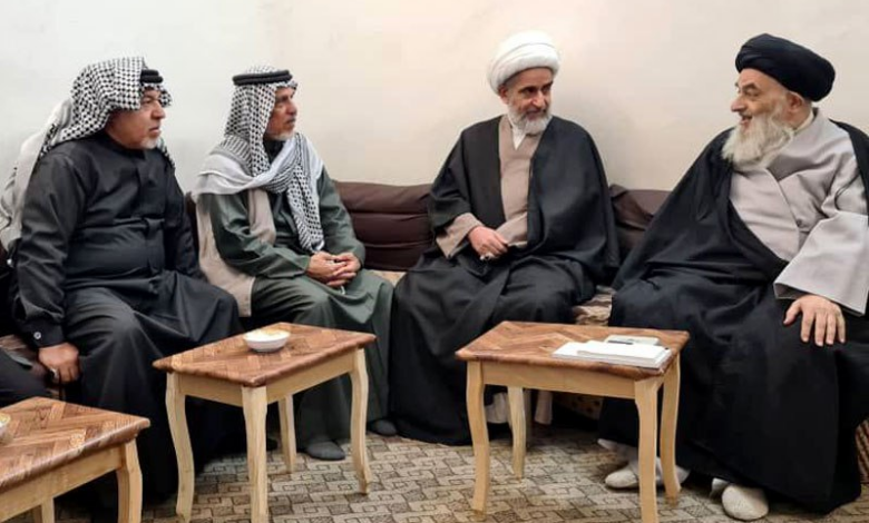 دیدار مداح بحرینی با آیت الله العظمی شیرازی در قم